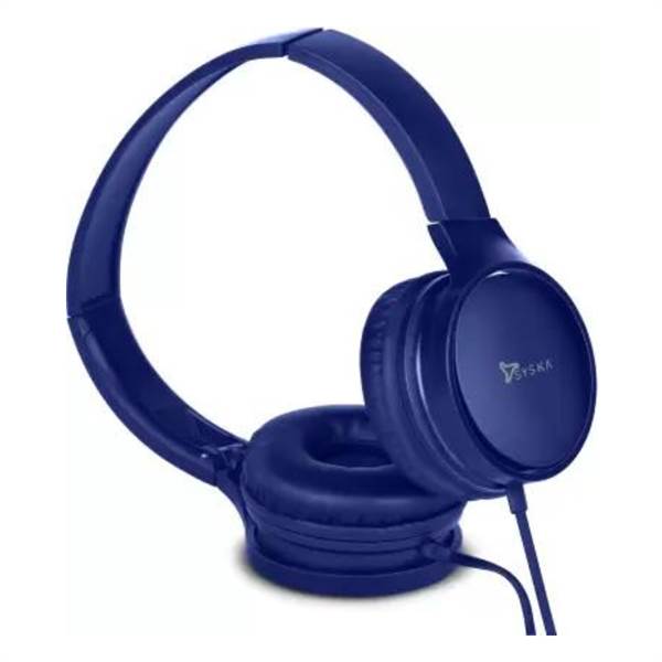 Syska HS500- Royal Blue Wired Headphone (Royal Blue, On the Ear)